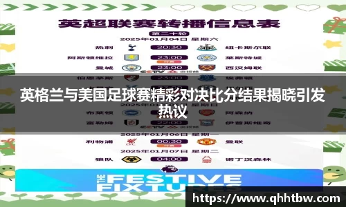 英格兰与美国足球赛精彩对决比分结果揭晓引发热议